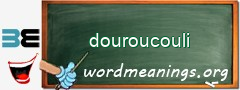 WordMeaning blackboard for douroucouli